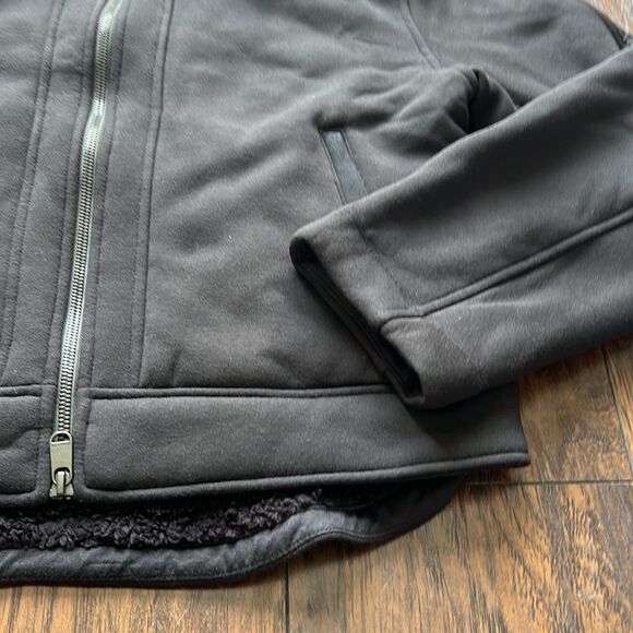 EUC ATHLETA Jacket Womens Small Westbound Sherpa Lined Black super soft and warm - Picture 4 of 11